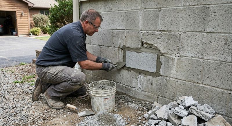 Cinder Block Wall Repair in Chino, CA