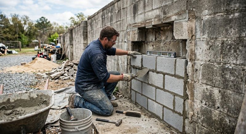 Cinder Block Wall Repair in San Juan Capistrano, CA