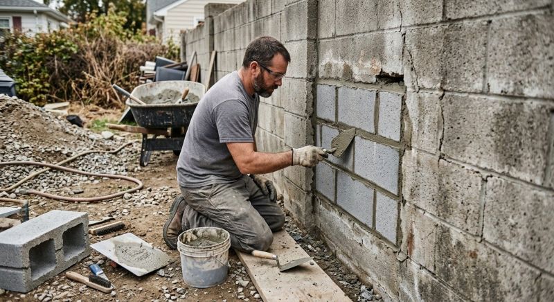 Cinder Block Wall Repair in San Pedro, CA