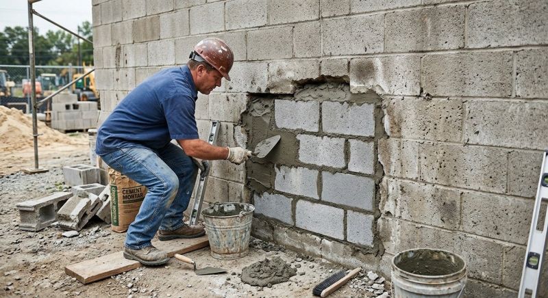 Cinder Block Wall Repair in Westminster, CA