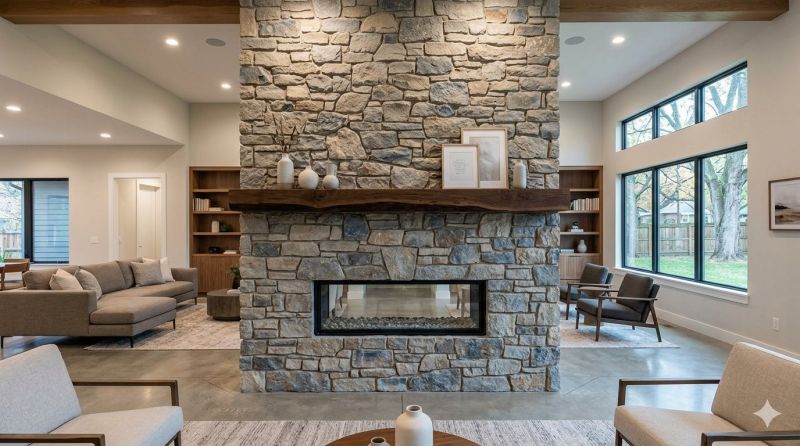Stone Chimney Installation in Corona Del Mar, CA