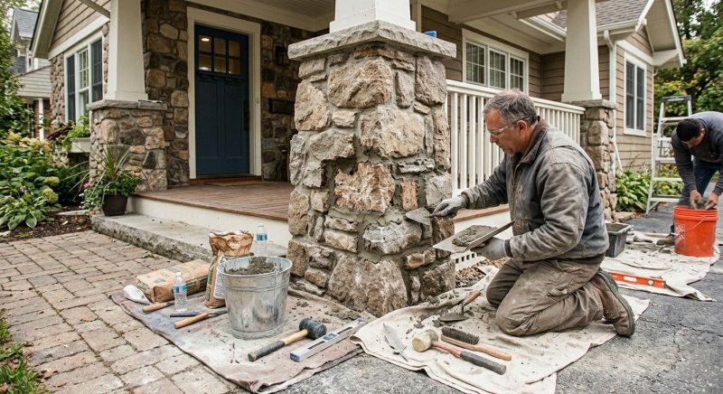 Stone Column Repair in Orange County, CA