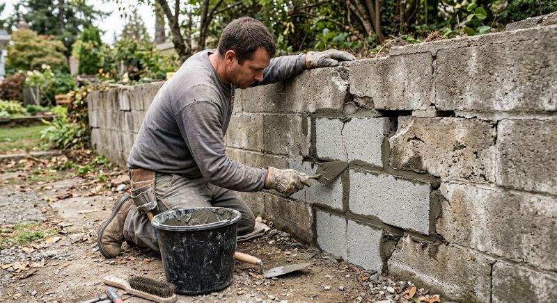 Stone Wall Repair in Fullerton, CA